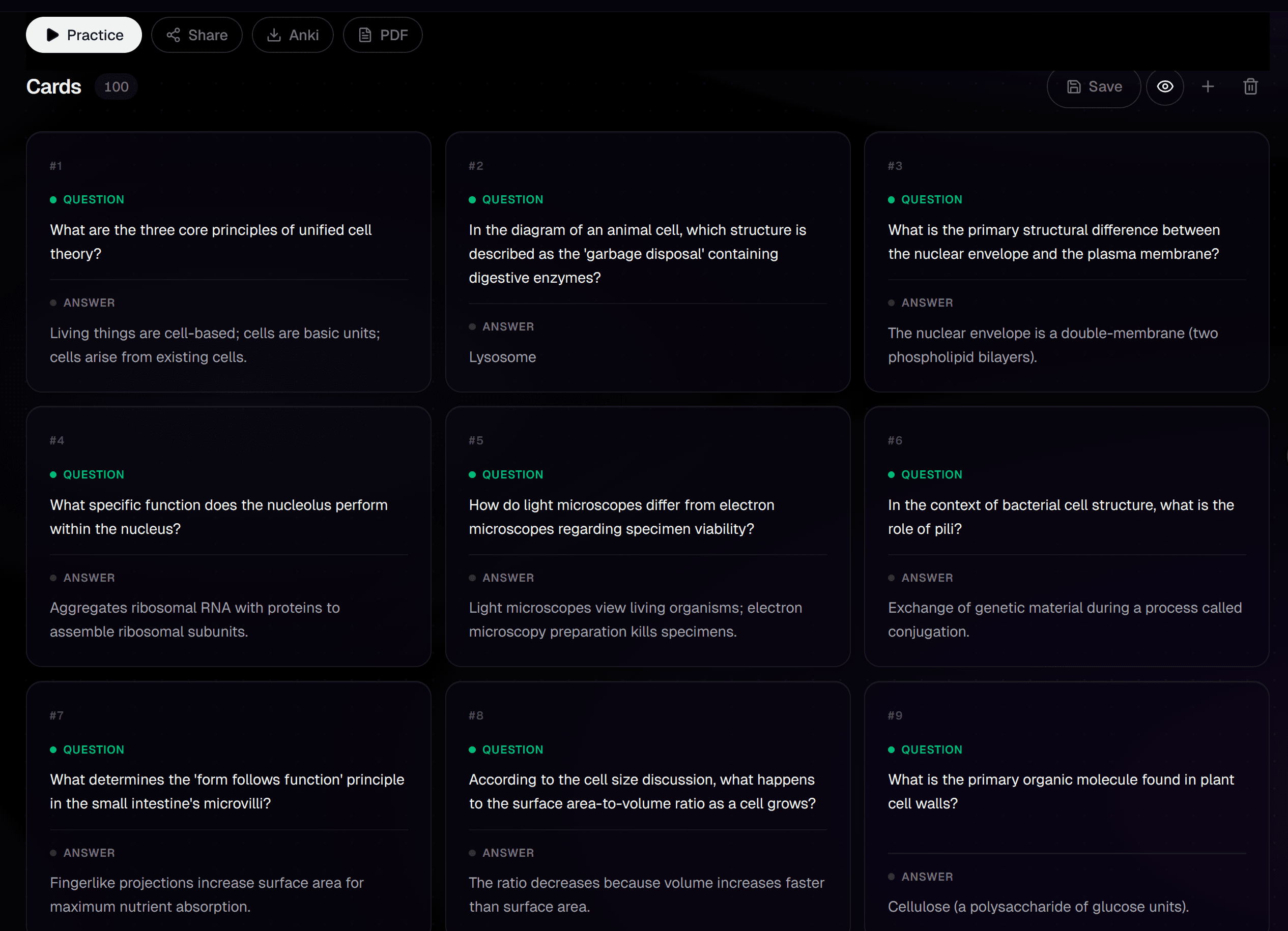 AI-generated flashcards in Deckio